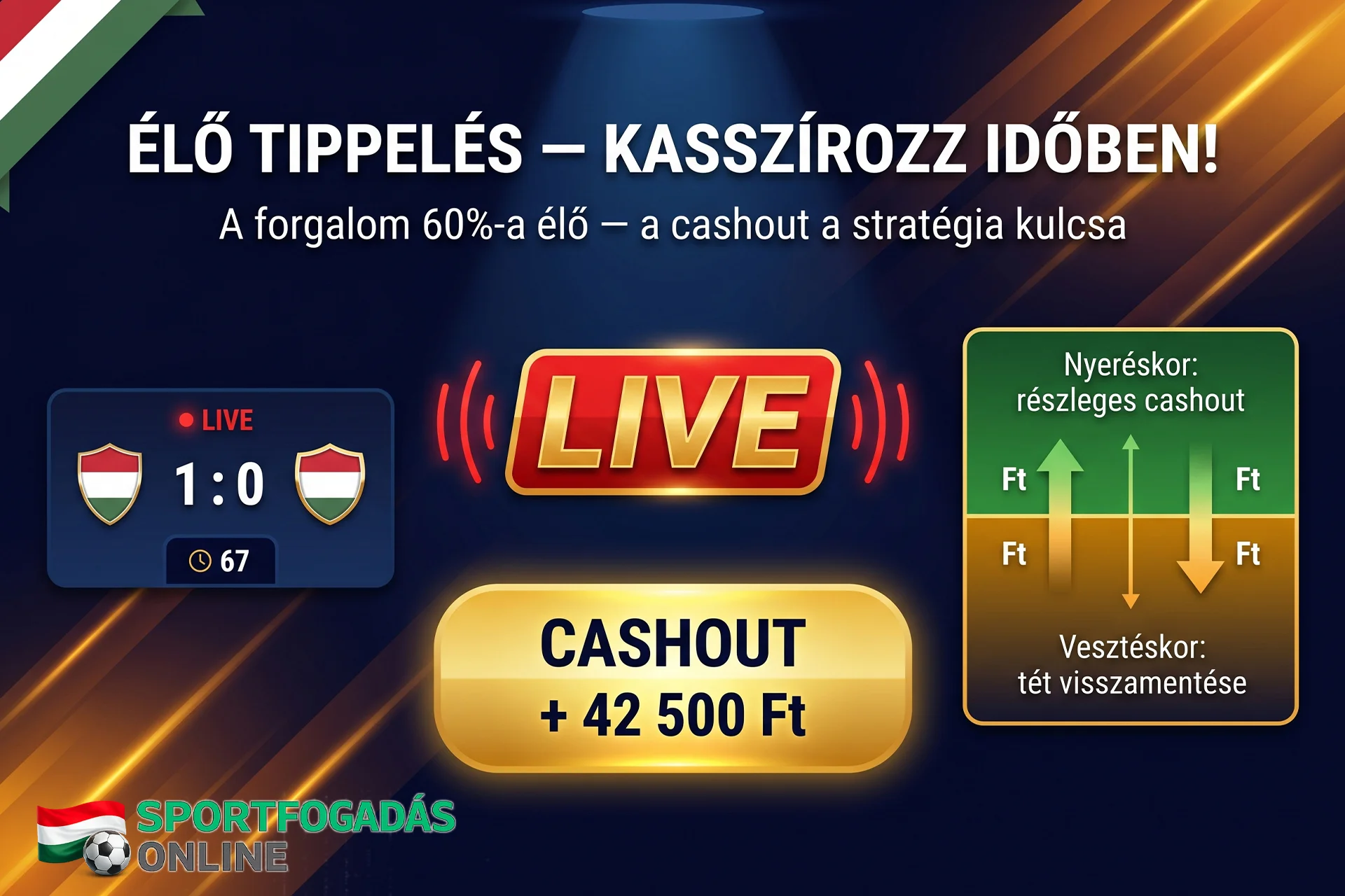 Élő tippelés – kasszírozz időben a cashout funkcióval