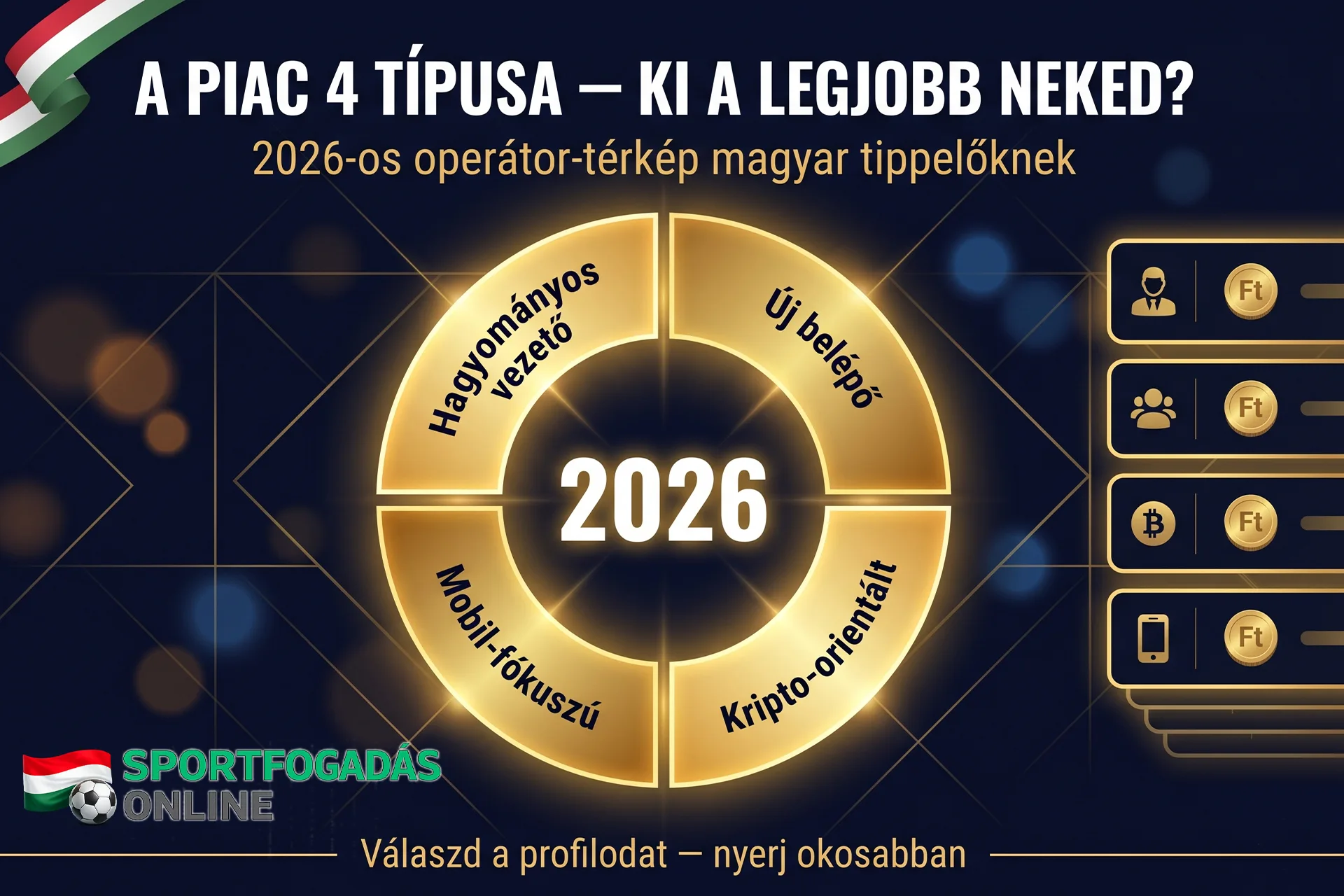 A piac 4 típusa - 2026-os operátor-térkép magyar tippelőknek
