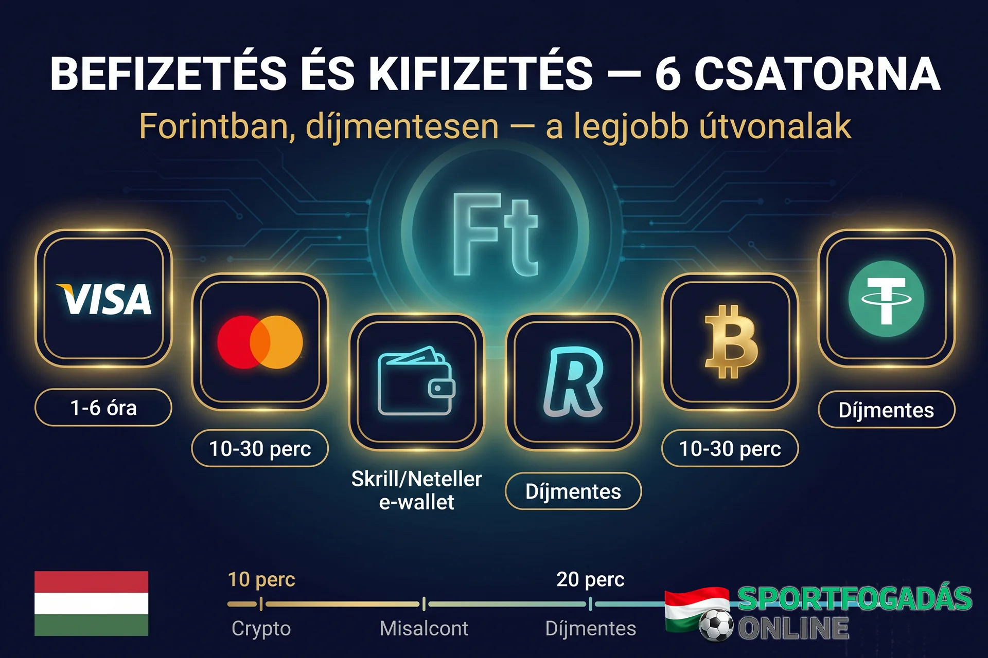 Befizetés és kifizetés – 6 csatorna forintban, díjmentesen